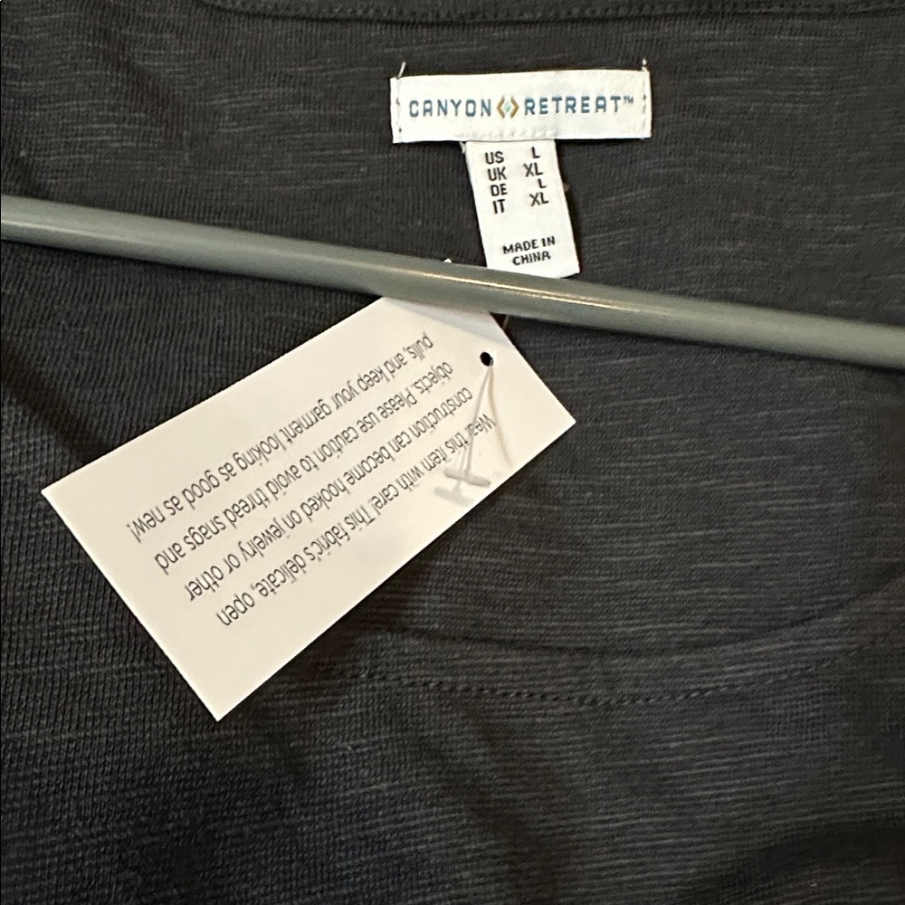 Denim & co Canyon Retreat Charcoal Long Sleeve Dress nwt - Picture 4 of 5
